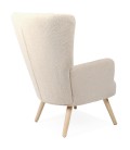 Fauteuil scandinave tissu bouclette beige Manchester - 