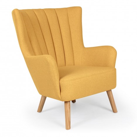 Fauteuil scandinave jaune Manchester - 