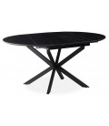 Table extensible 160cm pieds en étoile et plateau céramique noir Mateo - 