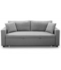 Canapé 3 places convertible tissu gris clair Melbourne - 