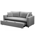 Canapé 3 places convertible tissu gris clair Melbourne - 