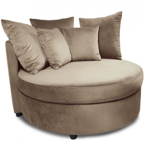 Fauteuil xxl velours taupe Merida - 