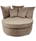 Fauteuil xxl velours taupe Merida - 