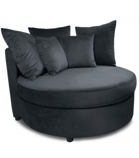 Fauteuil xxl velours noir Merida