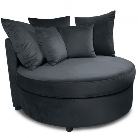 Fauteuil xxl velours noir Merida - 