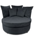 Fauteuil xxl velours noir Merida - 