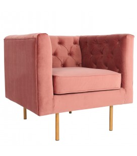 Fauteuil velours rose Miami