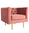 Fauteuil velours rose Miami - 