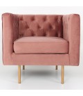 Fauteuil velours rose Miami - 