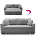 Canapé 3 places convertible tissu gris clair Melbourne - 