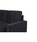 Canapé d'angle convertible moderne velours noir Murcia - 