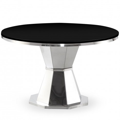 Table ronde verre noir Naples - 