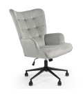 Fauteuil de bureau moderne à haut dossier velours gris Nils - 