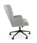 Fauteuil de bureau moderne à haut dossier velours gris Nils - 