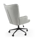 Fauteuil de bureau moderne à haut dossier velours gris Nils - 