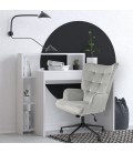 Fauteuil de bureau moderne à haut dossier velours gris Nils - 