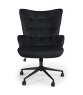 Fauteuil de bureau moderne à haut dossier velours noir Nils - 