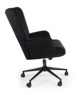 Fauteuil de bureau moderne à haut dossier velours noir Nils - 