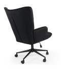 Fauteuil de bureau moderne à haut dossier velours noir Nils - 