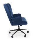 Fauteuil de bureau moderne à haut dossier velours bleu Nils - 