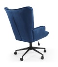 Fauteuil de bureau moderne à haut dossier velours bleu Nils - 