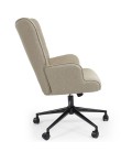 Fauteuil de bureau moderne à haut dossier tissu taupe clair Nils - 