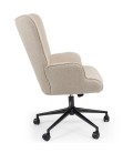 Fauteuil de bureau moderne à haut dossier tissu bouclette beige Nils - 