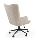 Fauteuil de bureau moderne à haut dossier tissu bouclette beige Nils - 