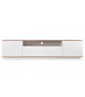 Meuble tv au design linéaire l180cm bois clair et blanc Ola - 