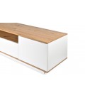 Meuble tv au design linéaire l180cm bois clair et blanc Ola - 