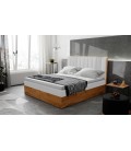 Lit boxspring avec matelas et sur-matelas inclus 140x190cm bois et simili blanc Olicia - 