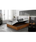 Lit boxspring avec matelas et sur-matelas inclus 140x190cm bois et simili blanc Olicia - 