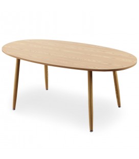 Table ovale scandinave chêne clair Orchy