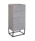 Meuble de chambre Semainier 4 tiroirs effet marbre gris Orlando - 