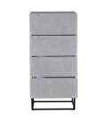 Meuble de chambre Semainier 4 tiroirs effet marbre gris Orlando - 