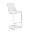 Lot de 2 chaises de bar design simili blanc Oxford - 