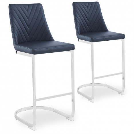 Lot de 2 chaises de bar design simili noir Oxford - 