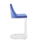 Lot de 2 chaises de bar design velours bleu Oxford - 