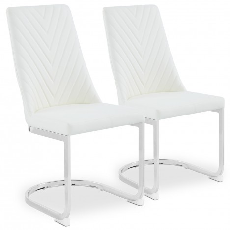 Lot de 2 chaises design simili blanc Oxford - 