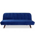 Canapé convertible clic-clac velours bleu Palermo - 