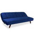 Canapé convertible clic-clac velours bleu Palermo - 