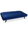 Canapé convertible clic-clac velours bleu Palermo - 