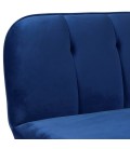 Canapé convertible clic-clac velours bleu Palermo - 