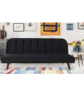 Canapé convertible clic-clac velours noir Palermo - 