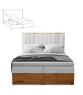 Lit boxspring avec matelas et sur-matelas inclus 140x190cm bois et simili blanc Olicia - 