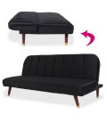 Canapé convertible clic-clac velours noir Palermo - 