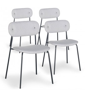 Lot de 4 chaises modernes tissu gris Pamplona