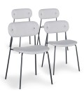 Lot de 4 chaises modernes tissu gris Pamplona - 