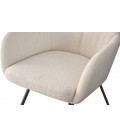 Chaise moderne tissu bouclette crème Paula - Lot de 2 - 