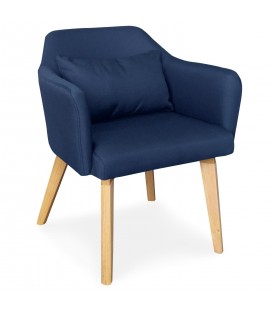 Chaise fauteuil scandinave tissu bleu Peony